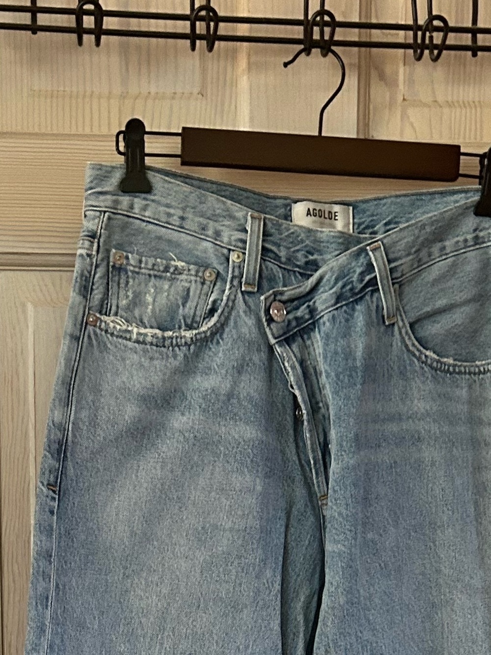 Agolde Light Blue Straight-Leg Jeans - Picture 8 of 11